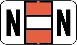Jeter 7200 Compatible "N" Labels, Laminated Stock, 15/16" X 1-5/8", Individual Letters - Pack of 240