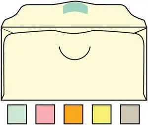 Church Offering Envelopes 3-1/8" x 6-1/4" 20# Creme Pastel, Scalloped Flap, Spot Seal, Half Circle Die Cut (Box of 1000)