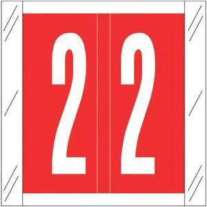 Tabbies Compatible "2" Numeric Labels, 100# Laminated Stock, 1-1/2" X 1-1/2" Individual Numbers - Roll of 500