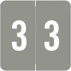 Sav-Tyme MDRL Compatible "3" Numeric Labels, Laminated Stock, 1-1/2" X 1-1/2" Individual Numbers - Roll of 500