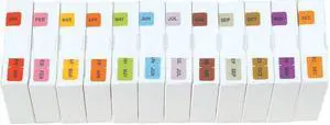 Barkley FMBLM Compatible Month Labels "Jan-Dec", Laminated Stock,1-1/2" x 3/4", Complete Set - 10 Rolls of 250