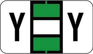 Jeter 2500 Compatible "Y" Labels, Laminated Stock, 15/16" X 1-5/8" Individual Letters - Roll of 500