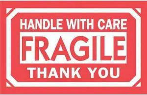 2" x 3" Fragile Handle With Care Thank You Labels (500 per Roll)