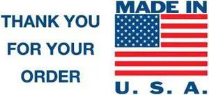 3" x 5" Thank You for Your Order Made In USA Labels (500 per Roll)