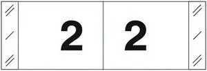 Tabbies 11830 Compatible Numeric "2" Labels, Laminated Stock, 1/2" X 1-1/2" Individual Numbers - Roll of 500