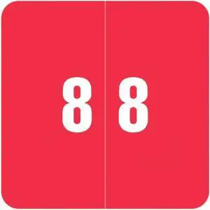 Smead DCC Compatible "8" Numeric Labels, Laminated Stock, 1-1/2" x 1-1/2"" Individual Numbers - Roll of 250