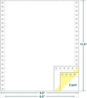 2-Ply Carbonless Paper, White/Canary, Form Size 9-1/2" x 11" (W x H) (Carton of 1800)