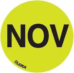 1" Diameter "Nov" Months of the year labels (500 per Roll)