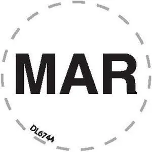 1" Diameter "Mar" Months of the year labels (500 per Roll)