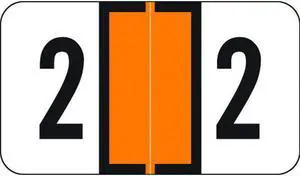 Traco Compatible Numeric "2" Labels, Laminated Stock, 1/2" X 1" Individual Numbers - Roll of 500