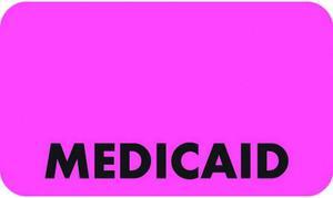 Insurance Labels, MEDICAID - Fl Pink, 1-1/2" X 7/8" (Roll of 250)
