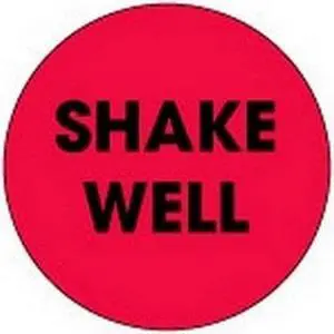 2" Diameter Shake Well Circle Labels (500 per Roll)