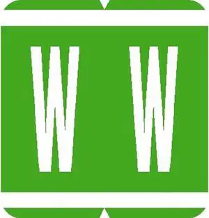 GBS Compatible "W" Labels, Laminated Stock, 1-5/16" X 1-1/4" Individual Letters - Pack of 200