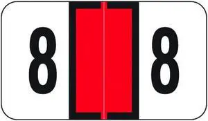 Jeter 2600 Compatible Numeric "8" Labels, Laminated Stock, 1-5/8" x 15/16" Individual Numbers - Roll of 500