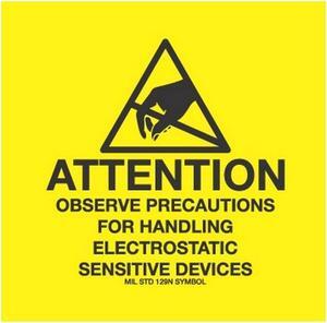 2" x 2" "Removable" Attention Observe Precaution Labels (500 per Roll)