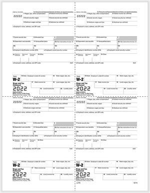 TFP W-2 M-Style Alternate 4-Up Employers Copies 1/D, 1/D, 1/D, 1/D - Pack of 100
