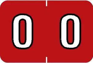 Barkley NBKM Compatible Numeric "0" Labels, Laminated Stock, 1" X 1-1/2" Individual Numbers - Roll of 500