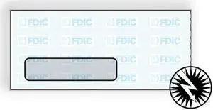 #10 Digi-Clear Window Envelopes, 4-1/8" x  9-1/2", White Sulphite, Blue FDIC Inside Tint, Diagonal Seams (Box of 500)