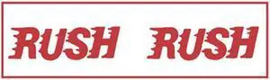 2" x 1000 Yd 1.9 mil Polypropylene Hot Melt "RUSH" Printed Tape (Case of 6 Rolls)