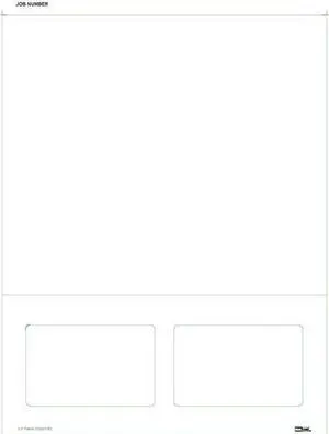 8-1/2" x 11" RealCard cutsheet, 2-Up, Laser Simplex/Duplex Printable, Blank Stock (Carton of 250)