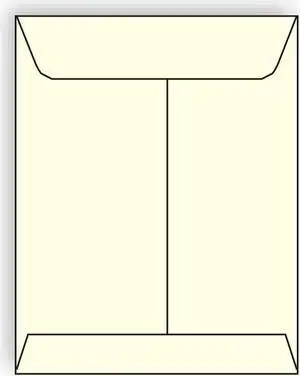 Open End Catalog Envelopes, 10" x 13", 28#, Recycled, Creme Pastel, Acid Free, Center Seam (Box of 500)