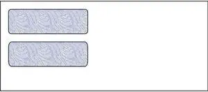 #10, Double Window Envelope, 4-1/8" x 9-1/2", 24# White Wove, Blue Woodgrain Inside Tint, (Box of 500)