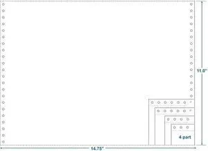 4-Ply Carbonless Paper, Blank, Form Size 9-1/2" x 11" (W x H) (Carton of 900) 4-Ply Carbonless Paper, Blank, Form Size 9-1/2" x 11" (W x H) (Carton of 900)