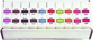 File Doctor Compatible "0-9" Numeric Labels, Laminated Stock, 1-1/4" x 1" Complete Set - 10 Rolls of 500