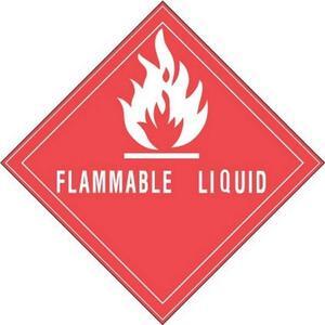 4" x 4" Flammable Liquid D.O.T. Subsidiary Risk Labels (500 per Roll)