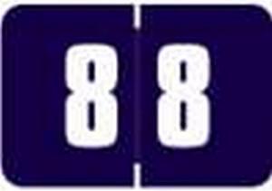 Digi Color DXNM Compatible Numeric "8" Labels, Laminated Stock, 1-5/8" x 15/16" Individual Numbers - Roll of 250