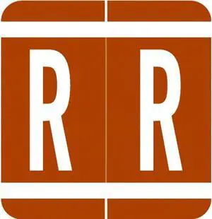 VRE/GBS Compatible "R" Labels, Polylaminated Stock, 1.3 " X 1-1/4" Individual Letters - Rolls of 250