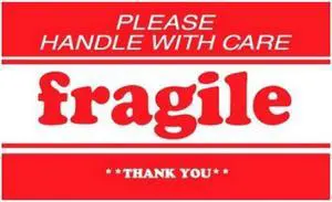 2" x 3" Fragile Please Handle With Care Thank You Labels (500 per Roll)