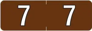 Barkley NBAM Compatible Mini "7" Numeric Labels, Laminated Stock, 1/2" X 1-1/2" Individual Numbers - Roll of 500