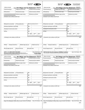 TFP W-2 W-Style Alternate 4-Up Employees Copies B, C, 2, 2 - Pack of 500 TFP W-2 W-Style Alternate 4-Up Employees Copies B, C, 2, 2 - Pack of 500