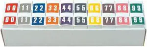 Ames Compatible Numeric Labels, Laminated Stock, 1-7/8" X 1-7/8", Starter Set - 10 Rolls of 1000