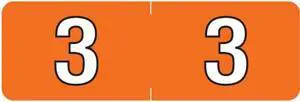 Barkley NBAM Compatible Mini "3" Numeric Labels, Laminated Stock, 1/2" X 1-1/2" Individual Numbers - Roll of 500
