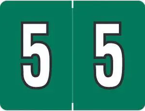 DataFile/Tab L8700 Compatible "5"  Numeric Labels, Laminated Stock, 1-1/4" x 15/16" Individual Numbers - Roll of 500