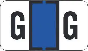 Traco Compatible "G" Labels, Polylaminated Stock, 15/16 " X 1-5/8" Individual Letters - Roll of 500
