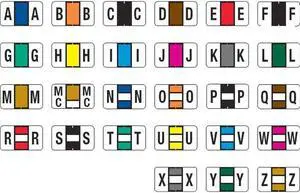 Jeter 2500 Compatible Alpha Labels, Laminated Stock, 15/16" X 1-5/8", Starter Set - 27 Rolls of 500