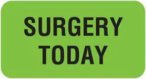 Surgery Today 1-5/8" x 7/8" Fl-Green Label (Roll of 560)