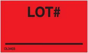 1-3/8" x 2" Lot # Labels (500 per Roll)