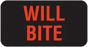Will Bite 1-5/8" x 7/8" Black Fl-Red Print Label (Roll of 560)