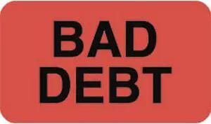Billing Collection Labels, Fl Red - BAD DEBT, 1-1/2" X 7/8" (Roll of 250)