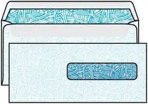 #10-1/2 Health Insurance Claim Poly Window Envelopes, 4-1/2" x 9-1/2" 24# White, Gum Seal, Blue Wesco Tint (Box of 500)
