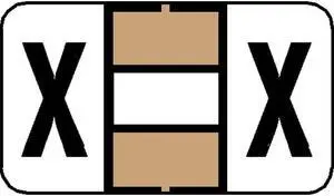Jeter 7200 Compatible "X" Labels, Laminated Stock, 15/16" X 1-5/8", Individual Letters - Pack of 240