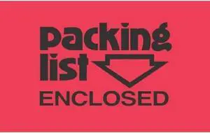 3" x 4" Packing List Enclosed Labels (500 per Roll)