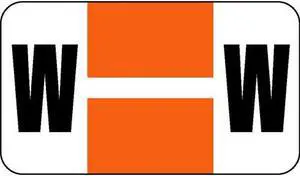 Safeguard Compatible "W" Labels, Laminated Stock, 15/16" X 1-5/8" Individual Letters - Roll of 500