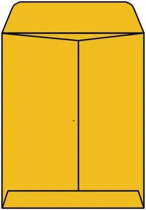Open End Catalog Envelopes, 10" x 13", 28# Tan/Brown Kraft, Center Seam, Self-Sealing Latex, Flaps Extended (Box of 250)