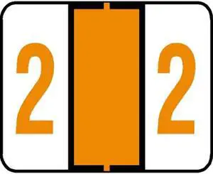 Jeter 6100 Compatible Numeric "2" Labels, Laminated Stock, 15/16" X 1-5/8" Individual Numbers - Roll of 500