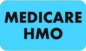 Insurance Labels, MEDICARE HMO - Light Blue, 1-1/2" X 7/8" (Roll of 250)